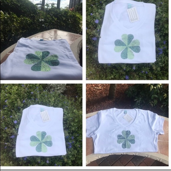 🌈🍀 Shamrock Encrusted T-Shirt🍀 - Picture 7 of 8